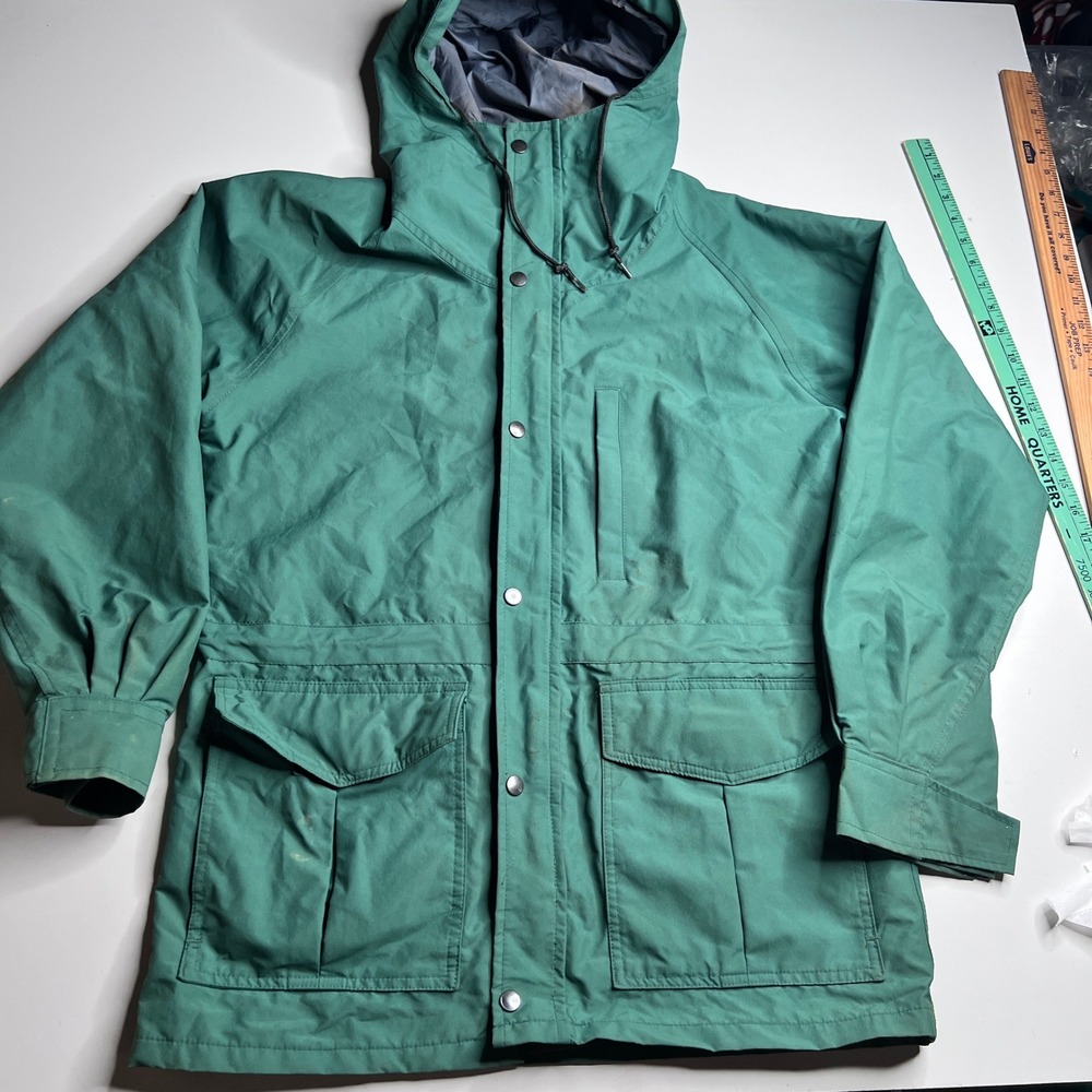 Vintage Cabelas Gore-Tex Mountain Parka Jacket Mens Medium Green Hooded Rain‎